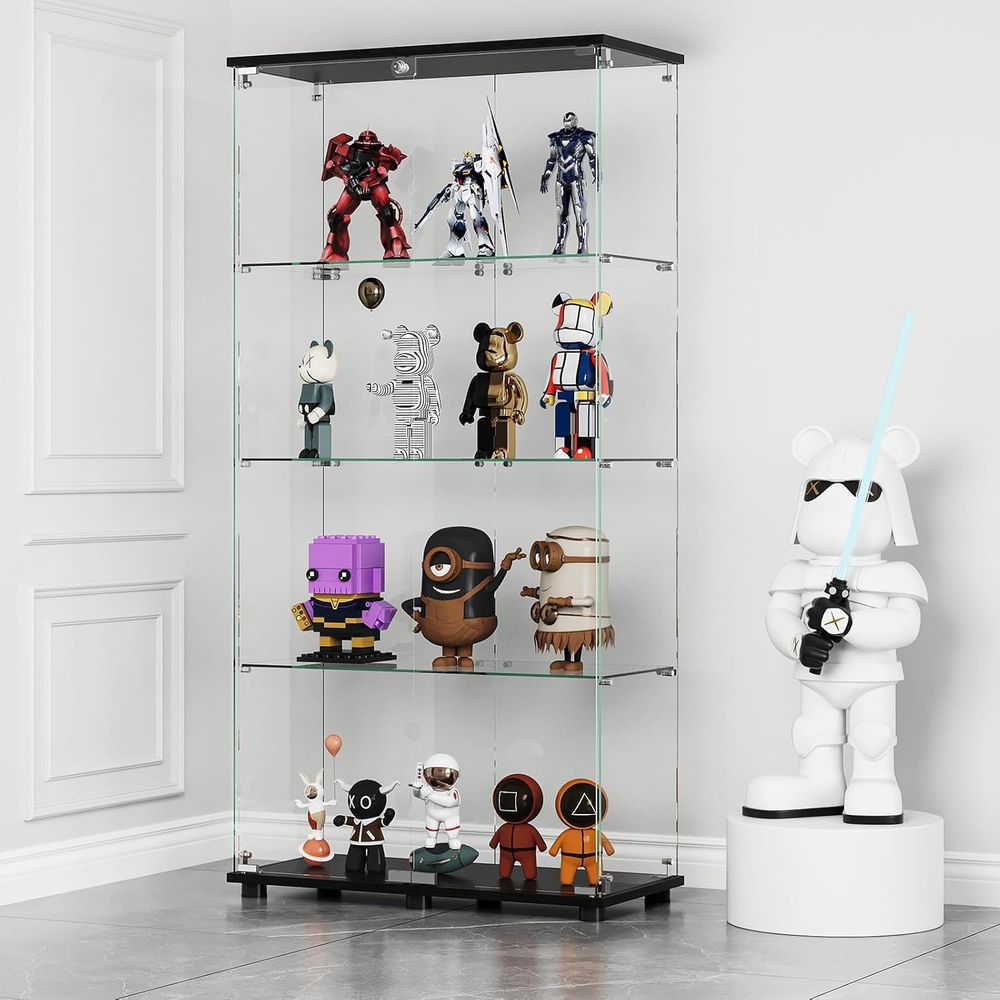 Glass Cabinet Display - Lemari Pajangan Kaca dengan 4 Rak,