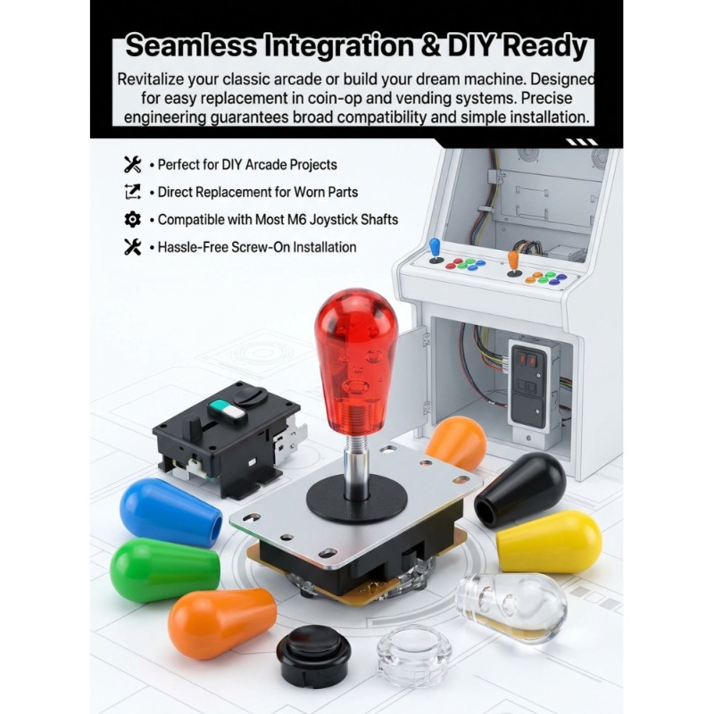 Joystick Arcade Parts - 1 Buah Kepala Bola Amerika M6