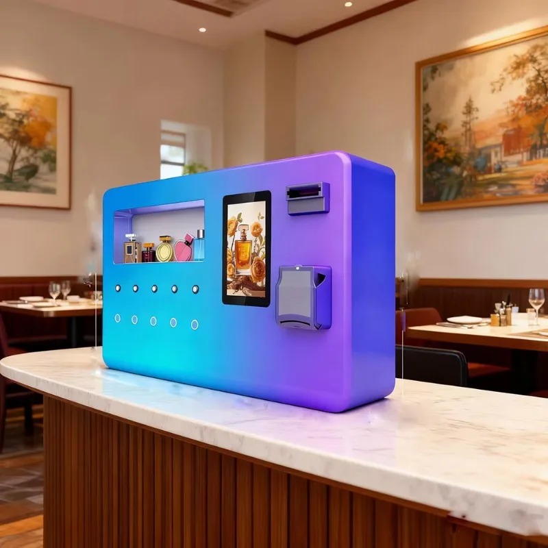 Mesin Penjual Parfum Mini Desk - Vending Machine Qr Code ulasan dan harga
