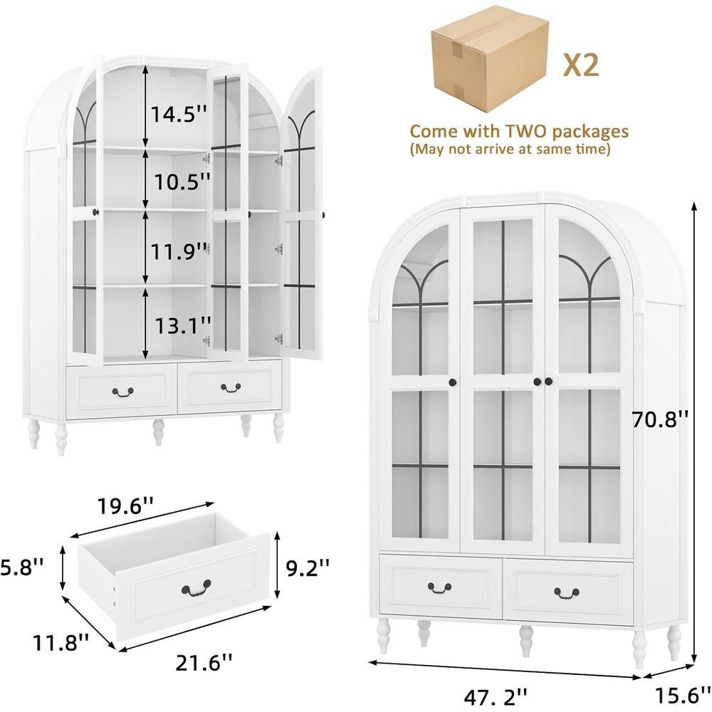 Lemari dapur berbentuk lengkun - Glass Cabinet Display ulasan dan harga