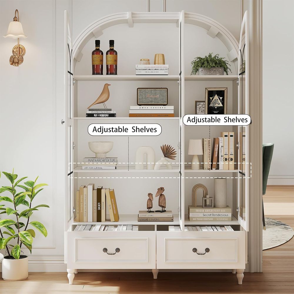 Lemari dapur berbentuk lengkun - Glass Cabinet Display ulasan dan harga