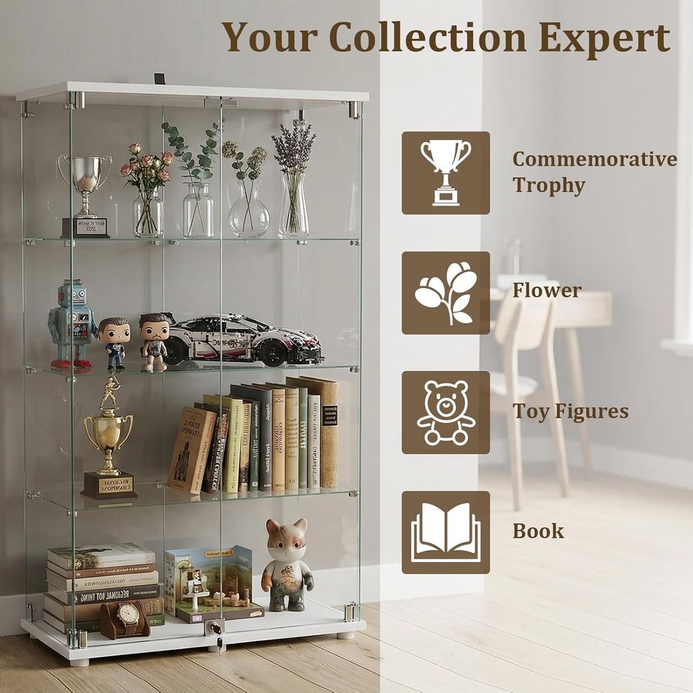Lemari Pajangan Kaca Tempered, - Glass Cabinet Display ulasan dan harga
