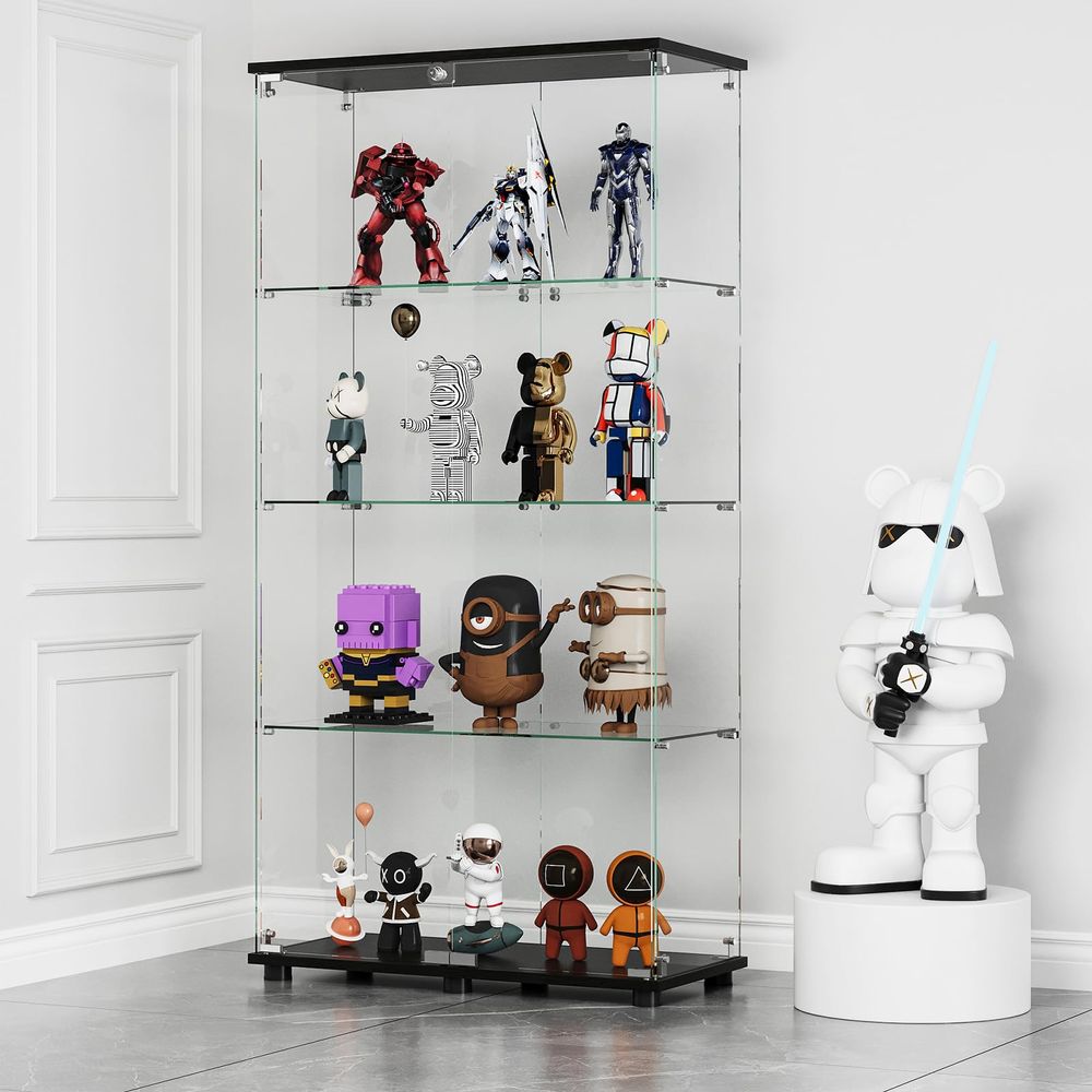 Lemari Pajangan dengan 4 Rak,  - Glass Cabinet Display ulasan dan harga