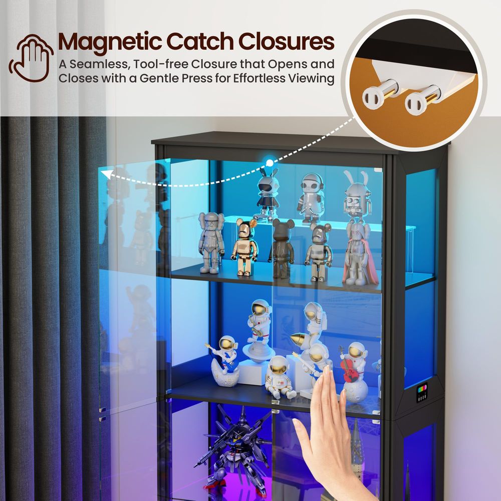 Lemari pajangan sudut berlampu - Glass Cabinet Display ulasan dan harga