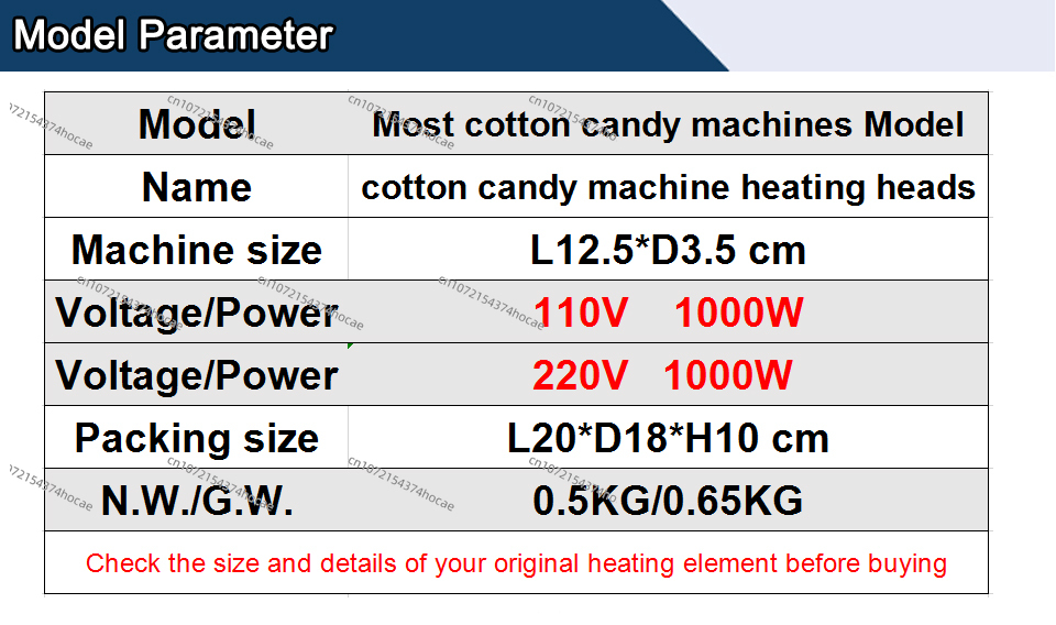 Kepala Pemanas untuk Mesin Aru - Candy Floss Machine ulasan dan harga