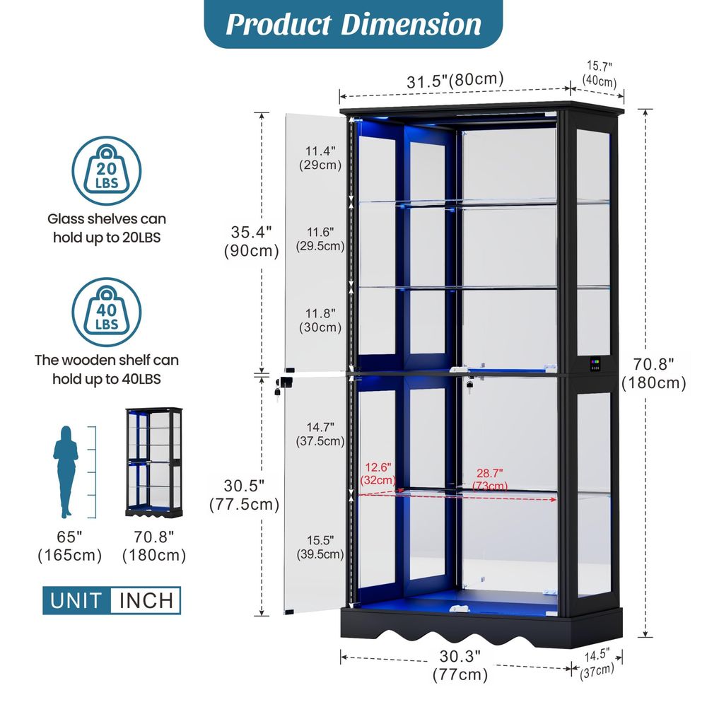 Lemari Pajangan dengan Pintu K - Glass Cabinet Display ulasan dan harga