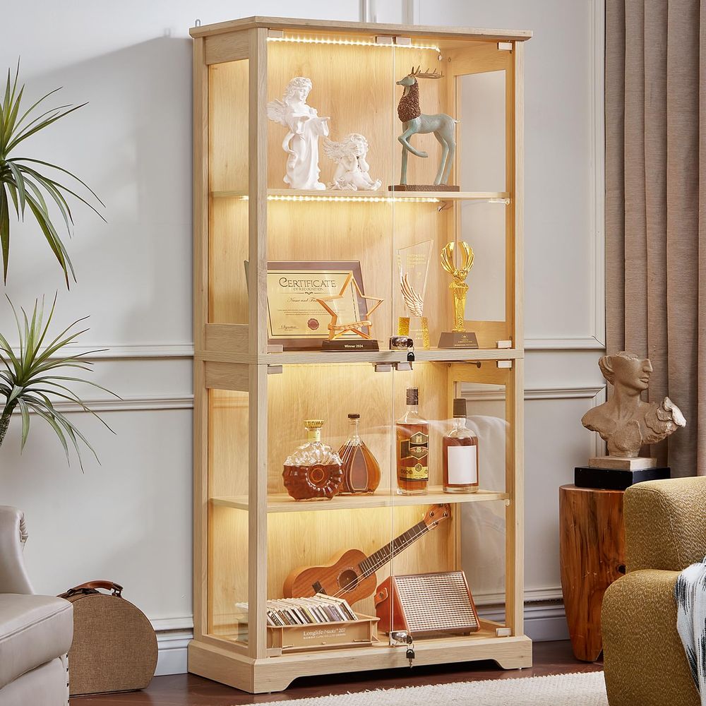 Lemari Pajangan Kaca Farmhouse - Glass Cabinet Display ulasan dan harga