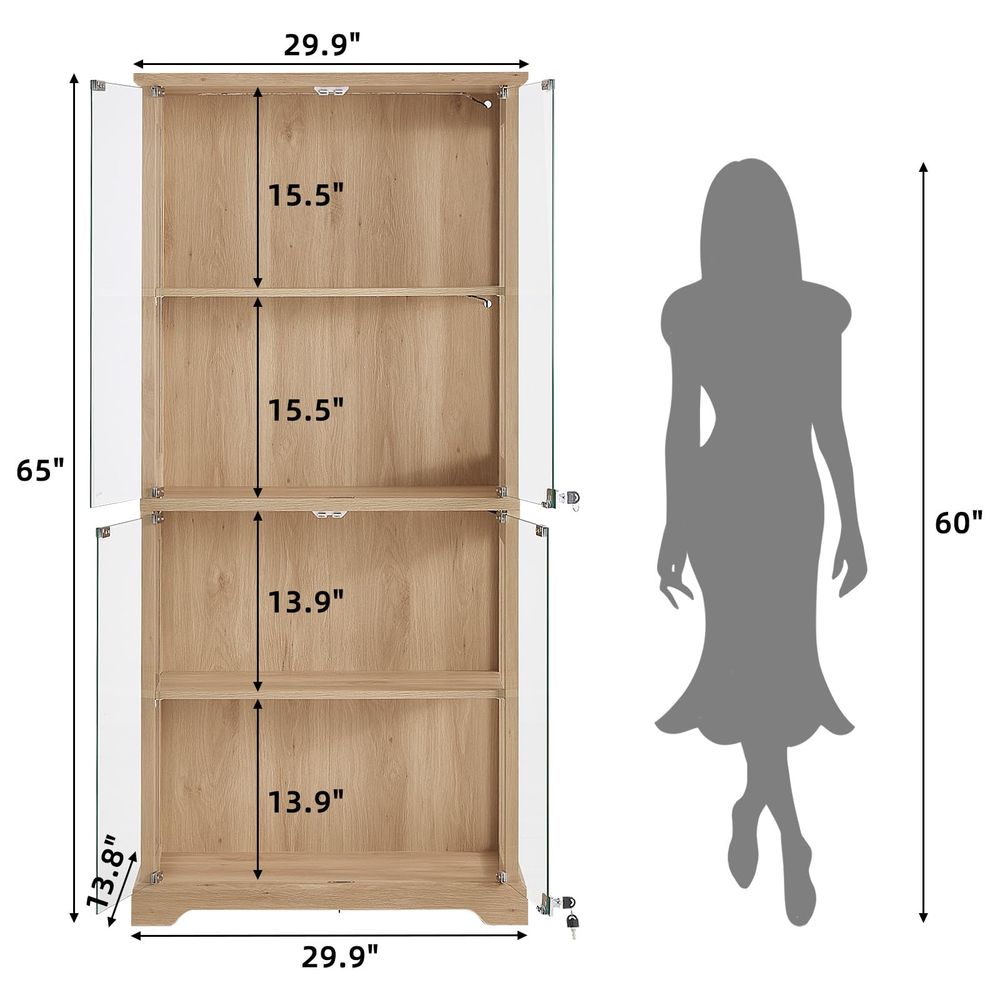 Lemari Pajangan Kaca Farmhouse - Glass Cabinet Display ulasan dan harga