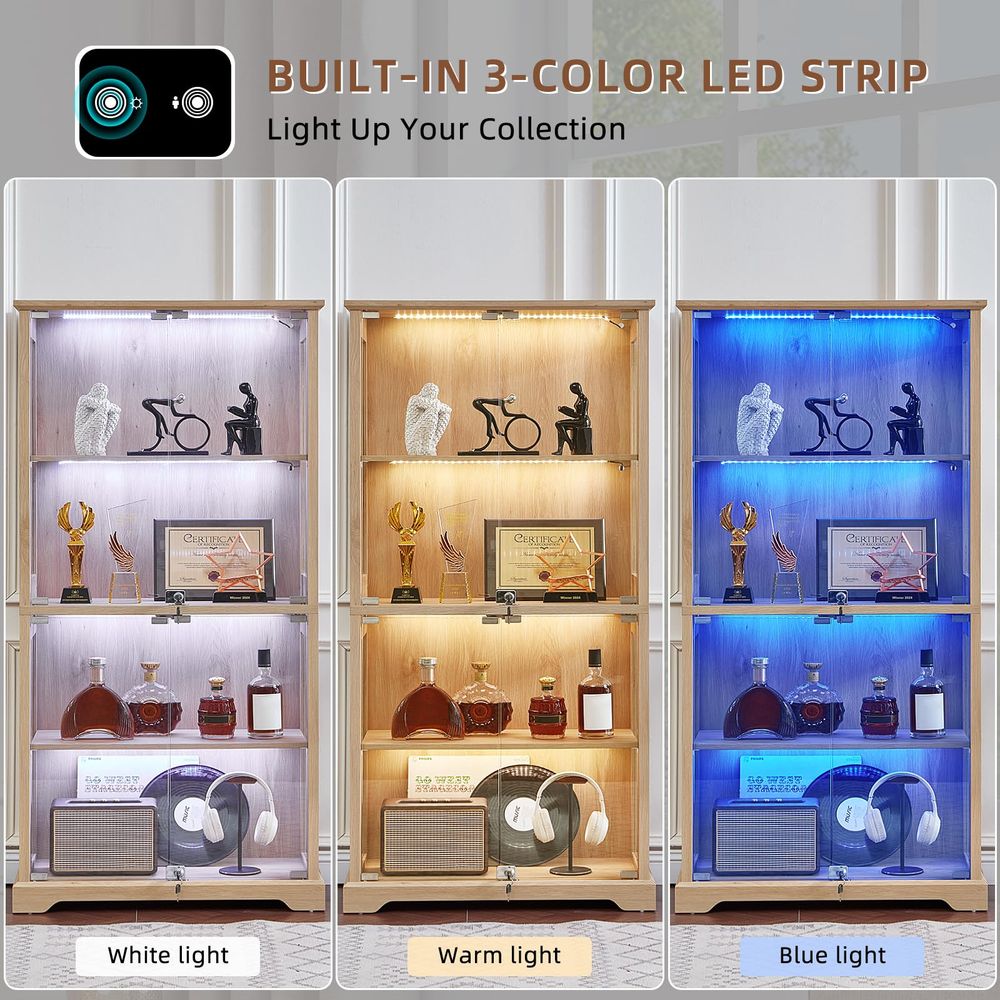 Lemari Pajangan Kaca Farmhouse - Glass Cabinet Display ulasan dan harga