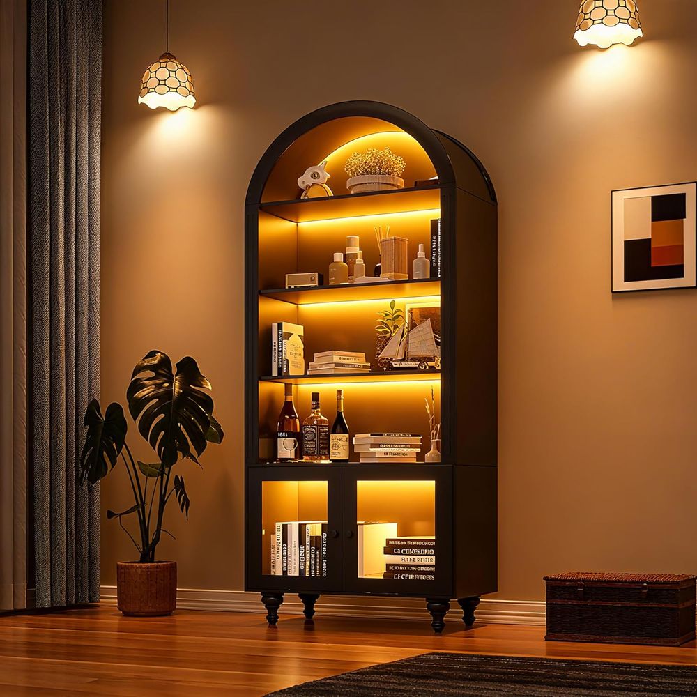 Lemari Penyimpanan Kayu Berben - Glass Cabinet Display ulasan dan harga