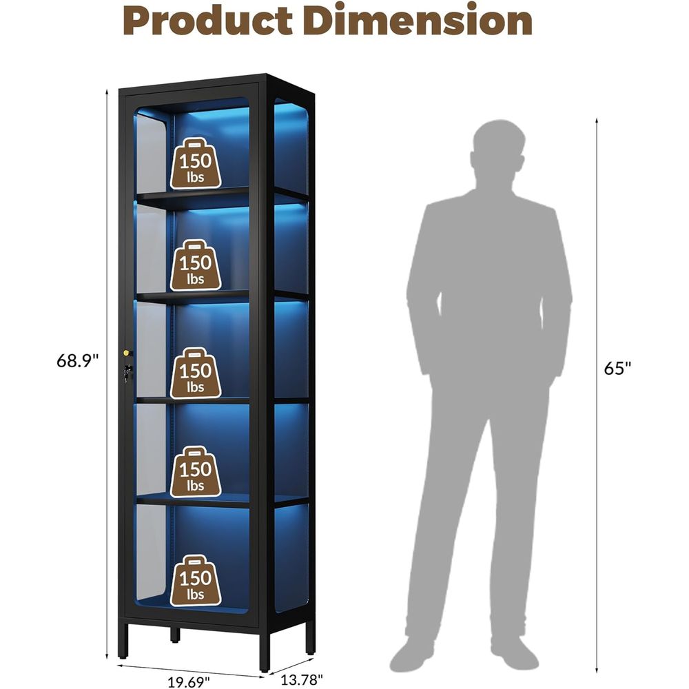 Lemari Pajangan Kaca 69 dengan - Glass Cabinet Display ulasan dan harga