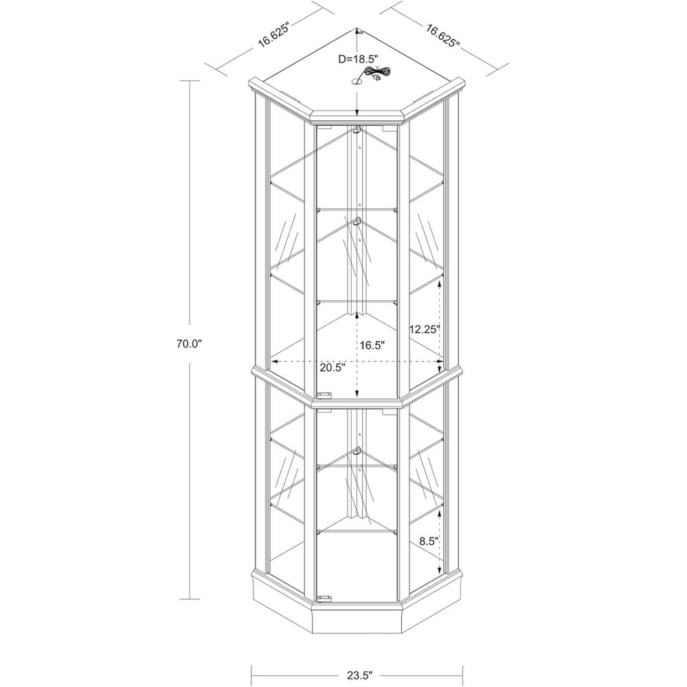 Lemari Pajangan Kaca Berlampu  - Glass Cabinet Display ulasan dan harga