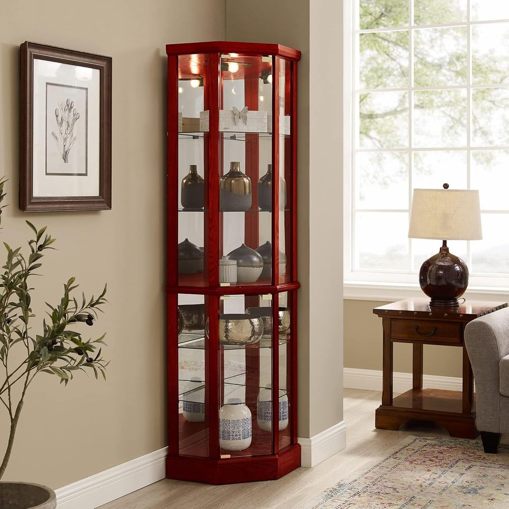 Lemari Pajangan Kaca Berlampu  - Glass Cabinet Display ulasan dan harga