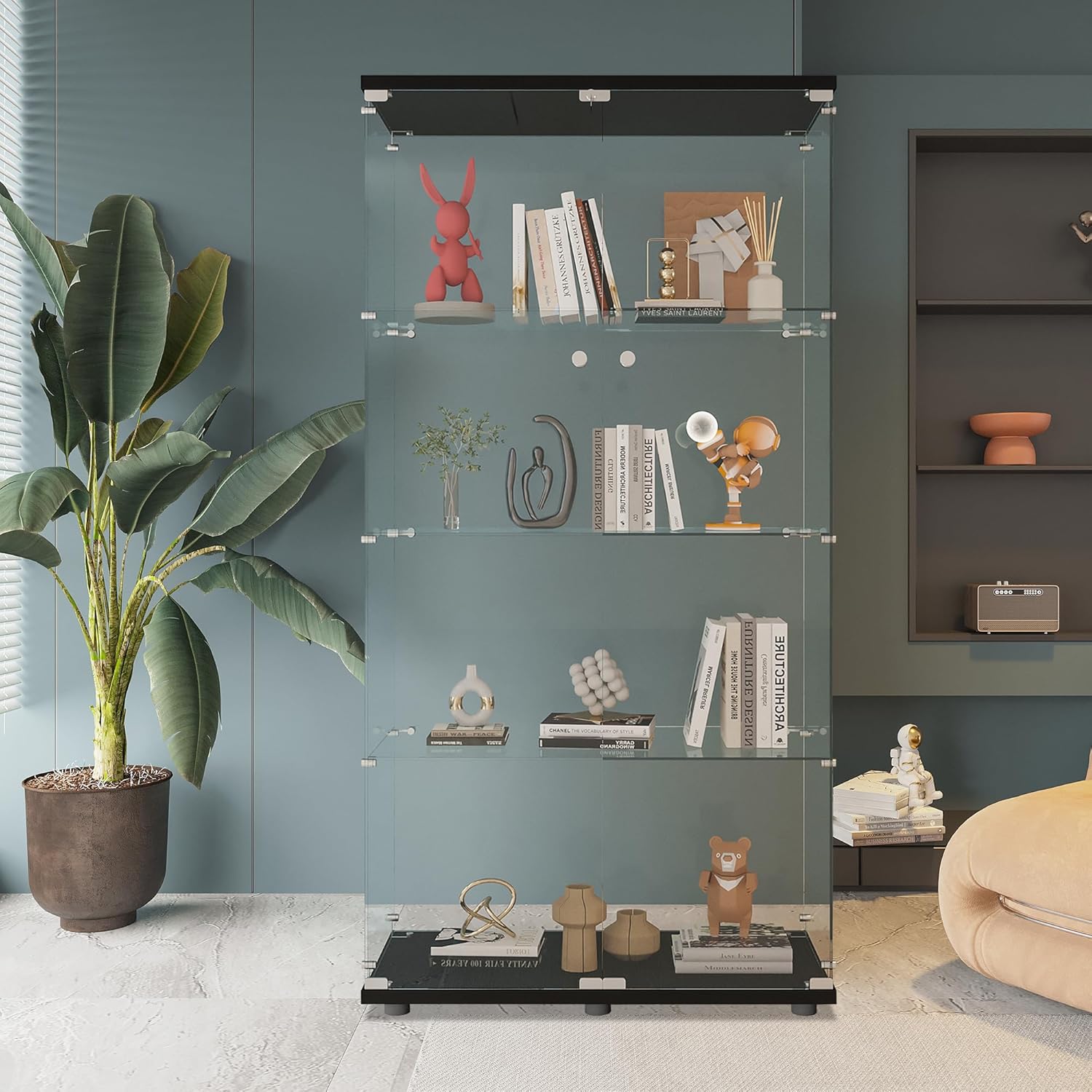 Lemari Pajangan Kaca dengan 4  - Glass Cabinet Display ulasan dan harga