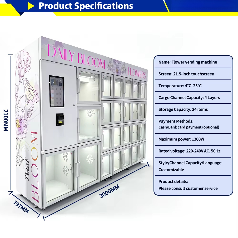 Mesin Penjual Bunga Segar Mini - Vending Machine Qr Code ulasan dan harga