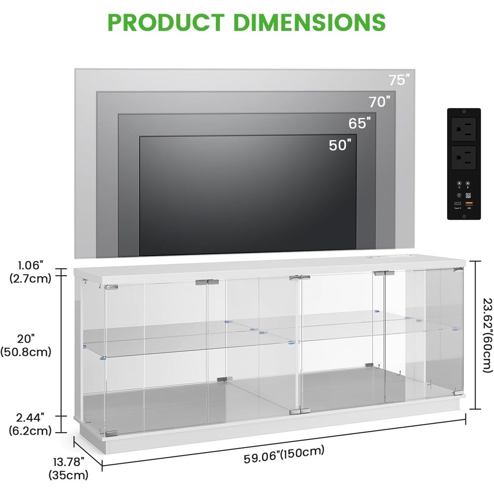 Meja TV Kaca 71 inci dengan St - Glass Cabinet Display ulasan dan harga